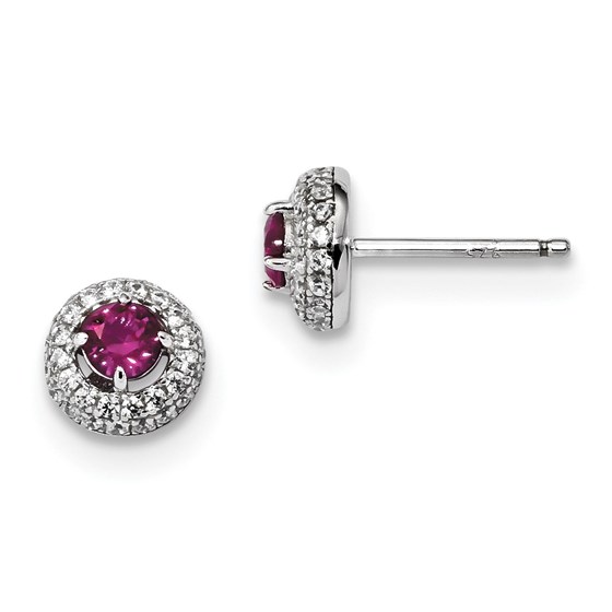 Sterling Silver Zirconia Brilliant Embers Post Earrings (9 mm) Sterling Silver Zirconia Brilliant Embers Post Earrings (9 mm)
